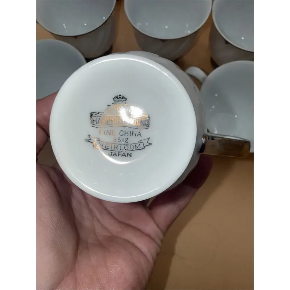 20 Piece Vintage Footed Cups And Saucers Harmony House Heirloom Fine China #351